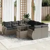 Image de Salon de jardin Vidaxl resine tressee gris 9 pieces 62 x 71 x 69 8 personnes