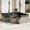 Image de Salon de jardin Vidaxl resine tressee gris 9 pieces x 71 x 69 8 personnes