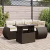 Image de Salon de jardin Vidaxl resine tressee marron 5 pieces 55.0 x 53.0 x 55.0 5 personnes