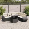 Image de Ensembles canapes. fauteuils et tables de jardin VIDAXL resine tressee noir 7 pieces x 71 x 69 7 personnes