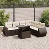 Image de Salon de jardin Vidaxl resine marron 7 pieces x 71 x 69 7 personnes