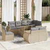 Image de Salon de jardin GENERIQUE 9 pieces beige resine tressee 62 x 71 x 69 cm 8 personnes