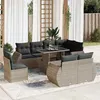 Image de Salon de jardin Vidaxl rotin gris 9 pieces x 71 x 69 9 personnes