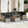 Image de Salon de jardin GENERIQUE - Lot de 8 pièces - résine tressée gris - table extensible - 2 personnes