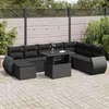 Image de Salon de jardin modulable GENERIQUE noir 2 personnes 9 pieces 100 x 55 x 73 cm resine tressee
