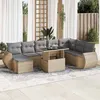 Image de Salon de jardin modulable vidaxl beige resine tressee 2 personnes 100 x 55 x 73 cm 9 pieces