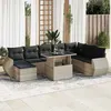 Image de Salon de jardin modulable 9 pièces en résine tressée gris - 8 personnes