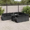 Image de Salon de jardin modulable vidaxl 11 pieces resine tressee 10 personnes 100 x 55 x 73 cm noir