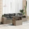 Image de Salon de jardin modulable Vidaxl resine tressee gris 5 pieces 100.0 x 55 x 73 4 personnes