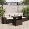 Image de Salon de jardin modulable Vidaxl rotin marron 5 pieces 5 personnes