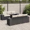 Image de vidaXL Salon de jardin 7 pcs avec coussins noir résine tressée 3326737