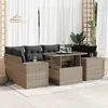 Image de Salon de jardin modulable Vidaxl resine gris 7 pieces 7 personnes