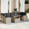 Image de Salon de jardin modulable GENERIQUE resine tressee 7 personnes 8 pieces 100 x 55 x 73 cm gris