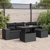 Image de Salon de jardin modulable GENERIQUE resine tressee 5 personnes 6 pieces 100 x 55 x 73 cm noir