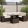 Image de Salon de jardin modulable Lot de 6 pieces resine tressee Marron 1 personne 100x55x73 cm