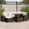 Image de Salon de jardin modulable vidaxl resine tressee marron 1 personnes 100 x 55 x 73 cm 7 pieces