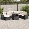 Image de Salon de jardin modulable GENERIQUE 9 pieces 8 personnes noir 100 x 55 x 73 cm resine tressee