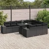 Image de Salon de jardin modulable vidaxl 11 pieces 10 personnes resine tressee 100 x 55 x 73 cm noir