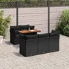 Image de vidaXL Salon de jardin 6 pcs avec coussins noir résine tressée, ensemble de canapés d'extérieur, salon de jardin, ensemble 3326883