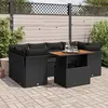 Image de Salon de jardin modulable vidaxl noir bois massif 7 pieces 100 x 55 x 73 cm 2 personnes