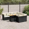 Image de vidaXL Salon de jardin 9 pcs avec coussins noir résine tressée, ensemble de canapés d'extérieur, salon de jardin, ensemble 3326905