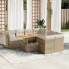 Image de Salon de jardin modulable GENERIQUE 8 personnes resine tressee 9 pieces 100 x 55 x 73 cm beige