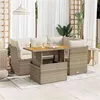 Image de Salon de jardin modulable Vidaxl resine tressee beige 5 pieces 100.0 x 55 x 73 4 personnes