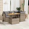 Image de Salon de jardin modulable vidaxl resine tressee 5 pieces beige 55 x 100 x 73 cm 4 personnes