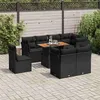 Image de Salon de jardin modulable Vidaxl resine tressee noir 9 pieces 55.0 x 53.0 x 55.0 8 personnes