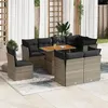 Image de Salon de jardin modulable Vidaxl resine tressee gris 9 pieces 100.0 x 55 x 73 8 personnes