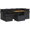 Image de Salon de jardin modulable vidaxl noir bois massif 6 personnes 100 x 55 x 73 cm 7 pieces