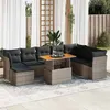 Image de Salon de jardin modulable vidaxl gris bois massif 8 personnes 100 x 55 x 73 cm 9 pieces