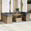 Image de Salon de jardin modulable vidaxl bois massif 9 personnes 10 pieces 100 x 55 x 73 cm beige