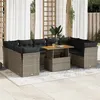 Image de Salon de jardin modulable GENERIQUE resine tressee 10 pieces 9 personnes 100 x 55 x 73 cm gris