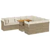 Image de Salon de jardin modulable vidaxl bois massif beige 11 pieces 100 x 55 x 73 cm 2 personnes