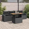 Image de Salon de jardin modulable Vidaxl resine tressee noir 5 pieces 100.0 x 55 x 73 4 personnes
