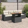 Image de Salon de jardin modulable vidaxl noir bois massif 5 pieces 100 x 55 x 73 cm 4 personnes