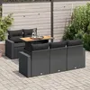 Image de Salon de jardin modulable Vidaxl resine tressee noir 6 pieces 100.0 x 55 x 73 5 personnes