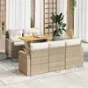 Image de Salon de jardin modulable GENERIQUE 2 personnes resine tressee 6 pieces 100 x 55 x 73 cm beige