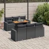 Image de Salon de jardin modulable Vidaxl resine tressee noir 7 pieces 55.0 x 53.0 x 55.0 6 personnes