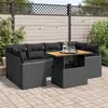 Image de Salon de jardin modulable GENERIQUE 6 personnes 7 pieces noir 100 x 55 x 73 cm resine tressee