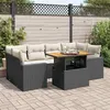 Image de Salon de jardin GENERIQUE noir 7 pieces resine tressee 100 x 55 x 73 cm 6 personnes