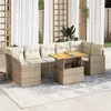 Image de Salon de jardin modulable vidaxl bois massif beige 2 personnes 100 x 55 x 73 cm 8 pieces