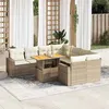 Image de Salon de jardin modulable vidaxl resine tressee 8 personnes 9 pieces 55 x 55 x 73 cm beige