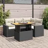 Image de Salon de jardin modulable Vidaxl resine tressee noir 5 pieces 100 x 55 x 73 cm 4 personnes