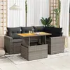 Image de Salon de jardin modulable Vidaxl 4 personnes resine tressee 5 pieces 100 x 55 x 73 cm gris