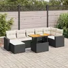 Image de Salon de jardin modulable vidaxl noir 8 pieces 2 personnes 100 x 55 x 73 cm bois massif