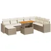 Image de Salon de jardin modulable vidaxl resine tressee 9 pieces 2 personnes 55 x 55 x 73 cm beige