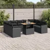 Image de Salon de jardin modulable vidaxl noir resine tressee 10 pieces 100 x 55 x 73 cm 2 personnes