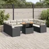 Image de Salon de jardin modulable vidaxl resine tressee 9 personnes noir 55 x 100 x 73 cm 10 pieces